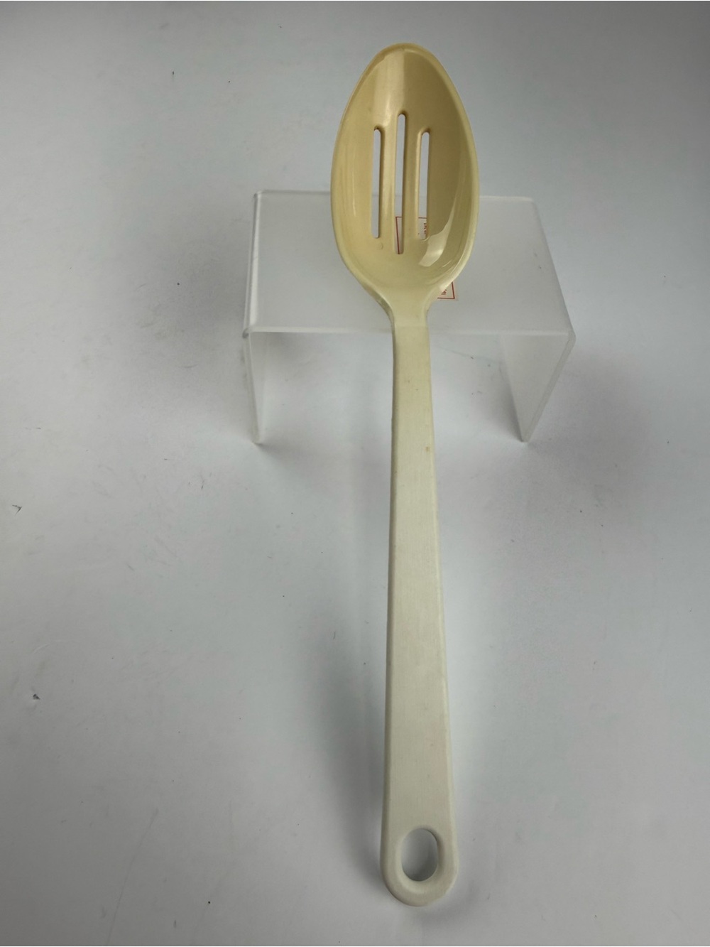 VTG Tailor Made Plastic Nylon 3 Slotted Serving Spoon White/Bone